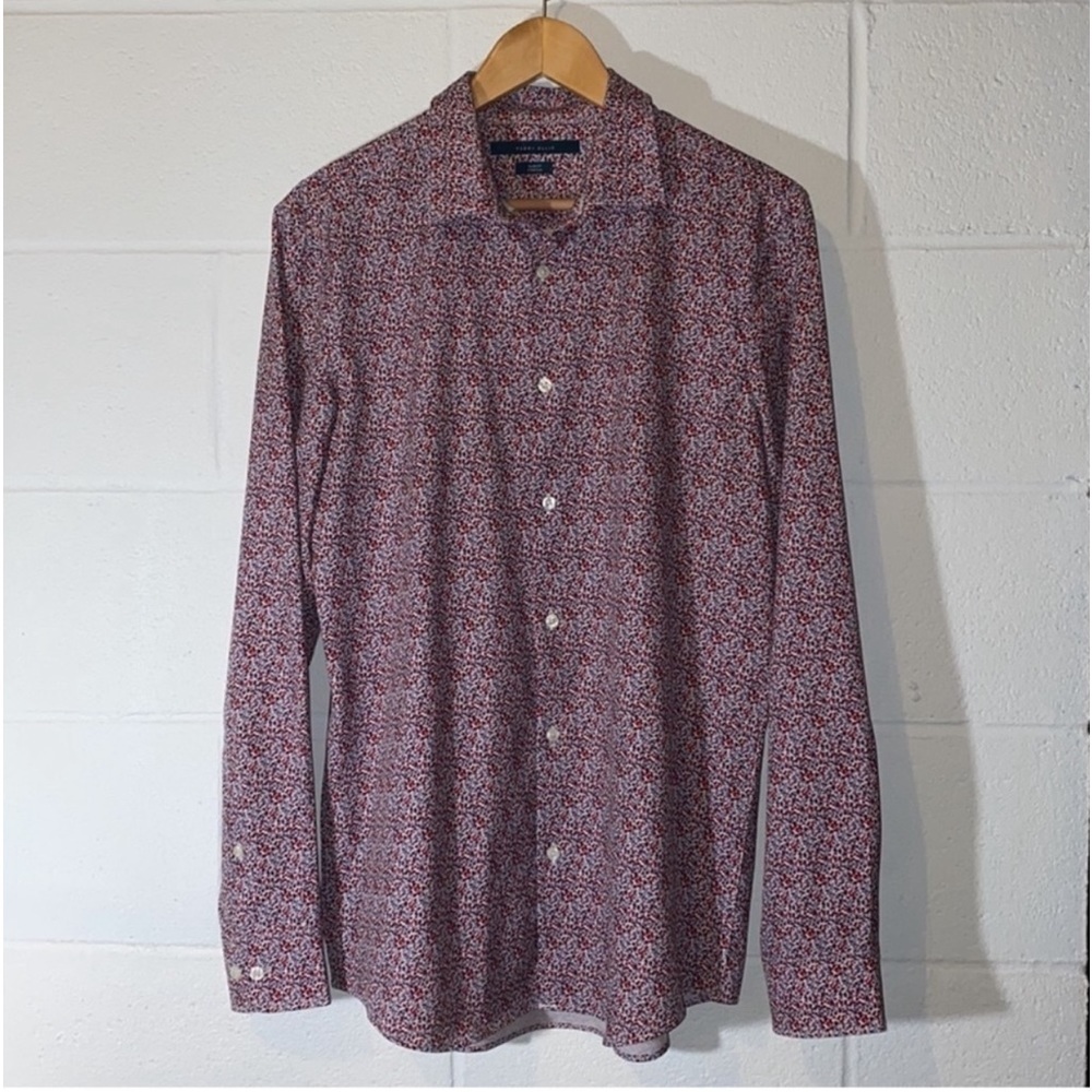 NWOT Perry Ellis Blue and Red Floral Button Down Men’s Shirts size M